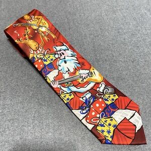 Jerry Garcia Merry Christmas Collection #78 Santa Reindeer Print Men's Tie Gift